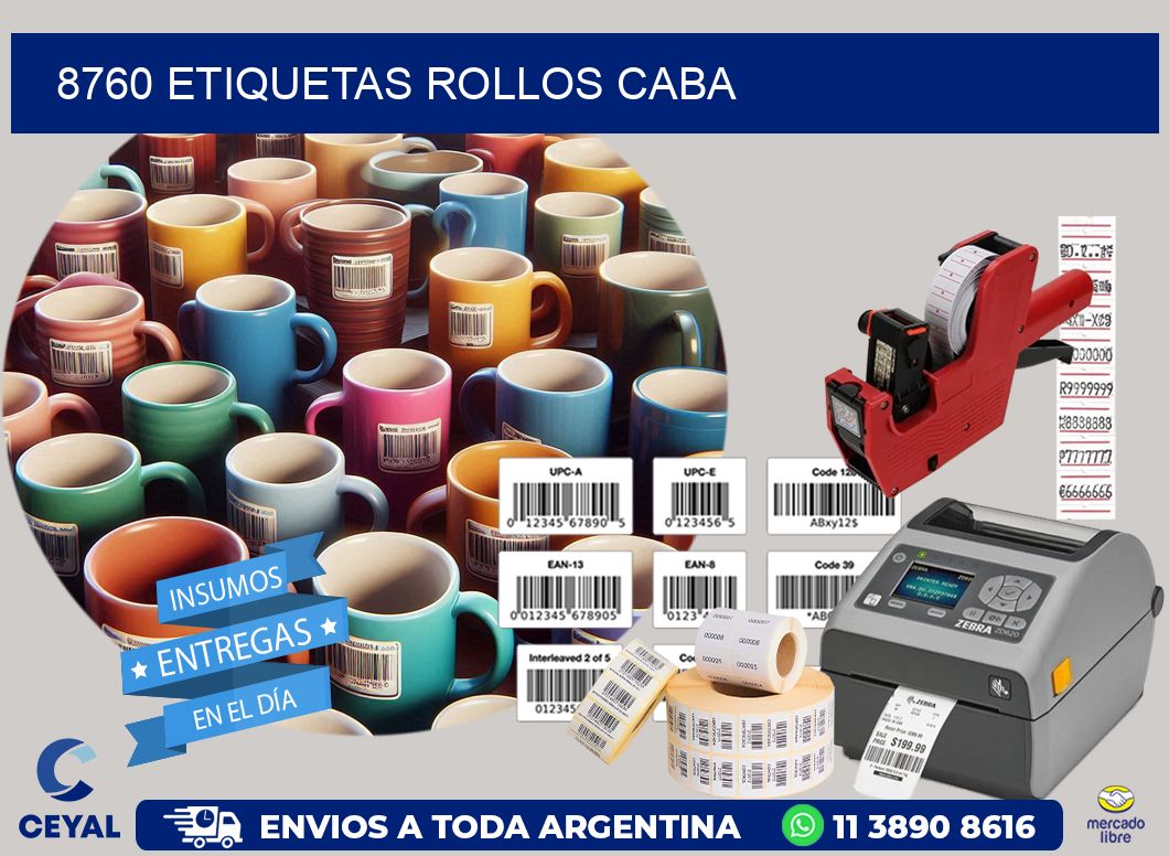 8760 etiquetas rollos CABA