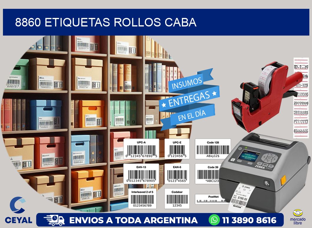 8860 etiquetas rollos CABA