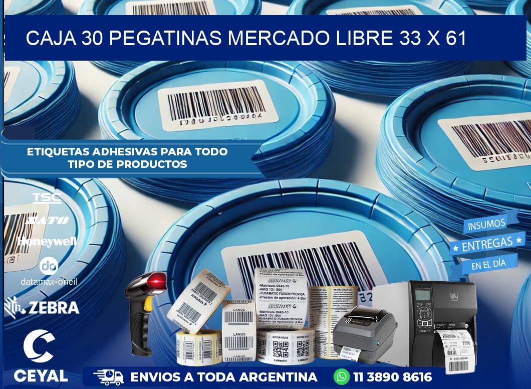 CAJA 30 PEGATINAS MERCADO LIBRE 33 x 61