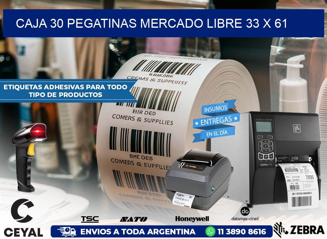 CAJA 30 PEGATINAS MERCADO LIBRE 33 x 61