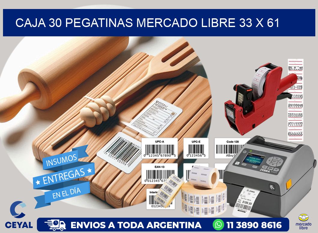 CAJA 30 PEGATINAS MERCADO LIBRE 33 x 61