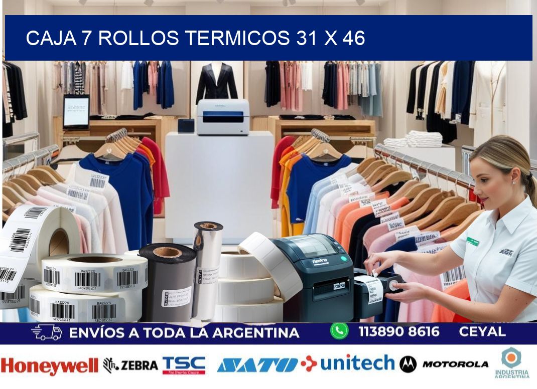 CAJA 7 ROLLOS TERMICOS 31 x 46