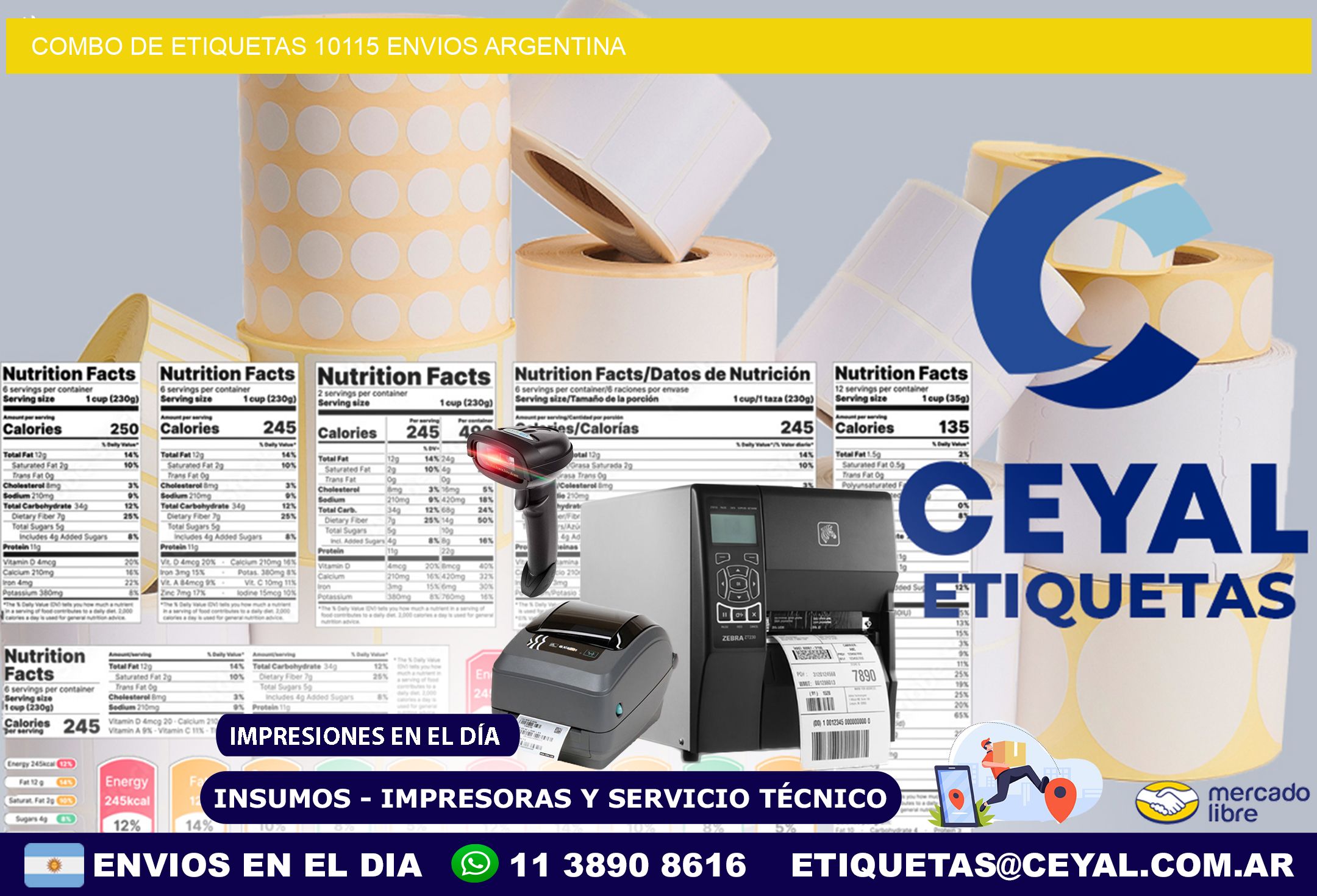 Combo de etiquetas 10115 ENVIOS ARGENTINA