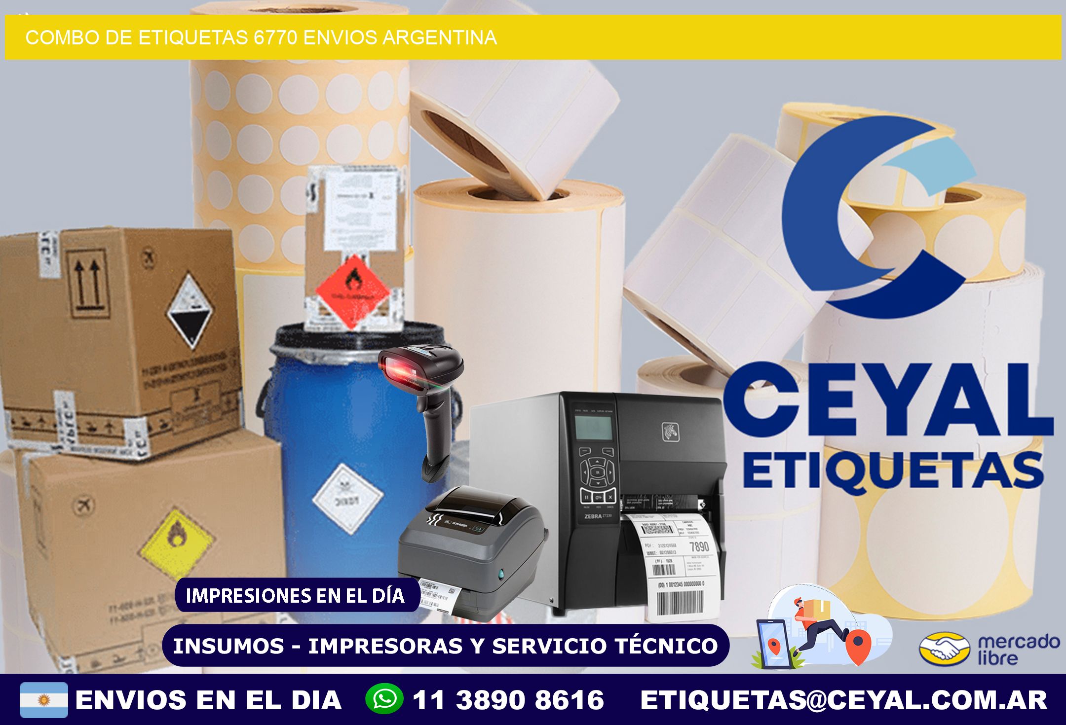 Combo de etiquetas 6770 ENVIOS ARGENTINA
