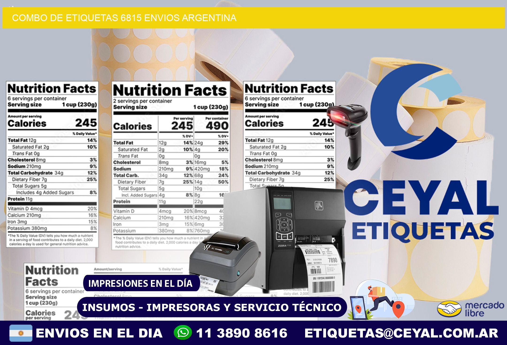 Combo de etiquetas 6815 ENVIOS ARGENTINA