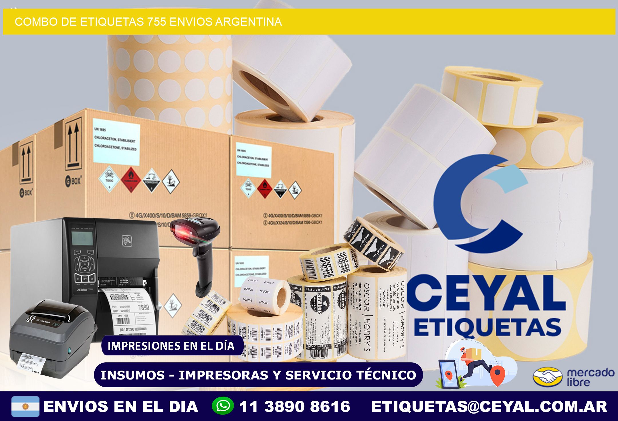 Combo de etiquetas 755 ENVIOS ARGENTINA