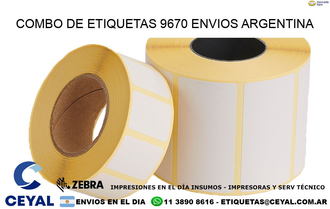 Combo de etiquetas 9670 ENVIOS ARGENTINA