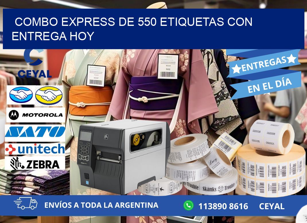 Combo express de 550 etiquetas con entrega hoy