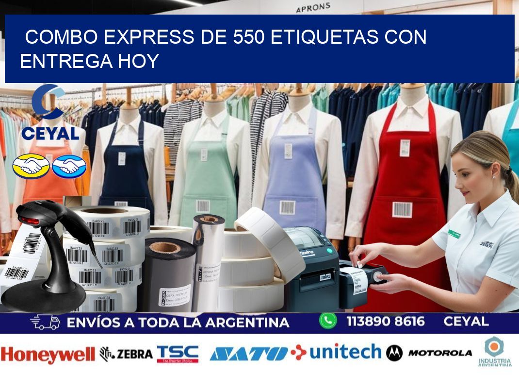 Combo express de 550 etiquetas con entrega hoy