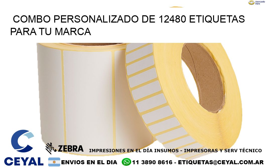 Combo personalizado de 12480 etiquetas para tu marca