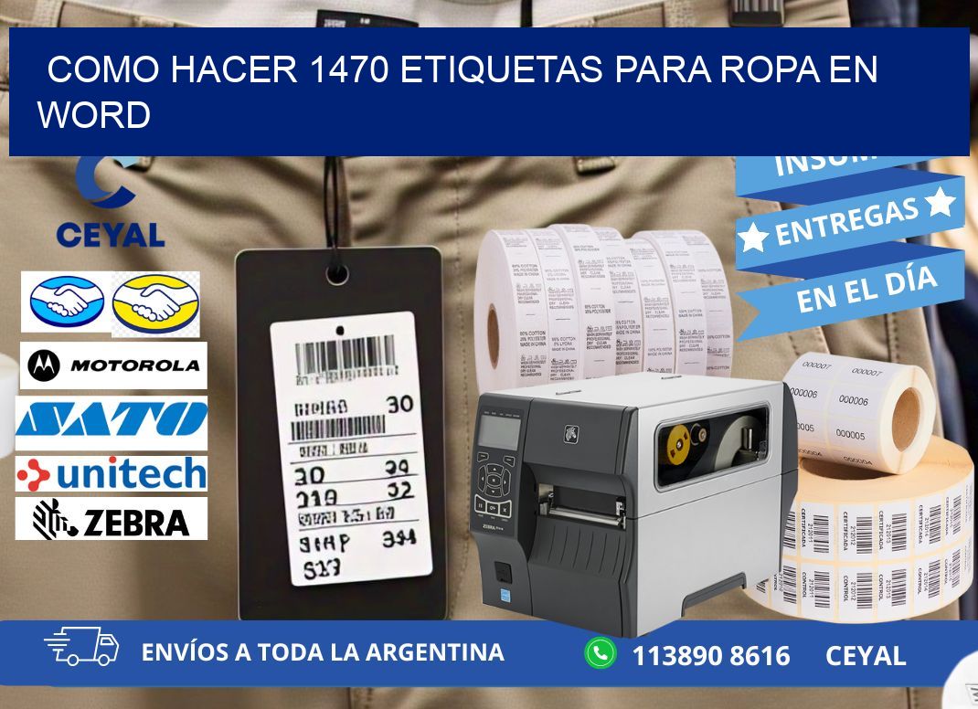 Como hacer 1470 etiquetas para ropa en Word