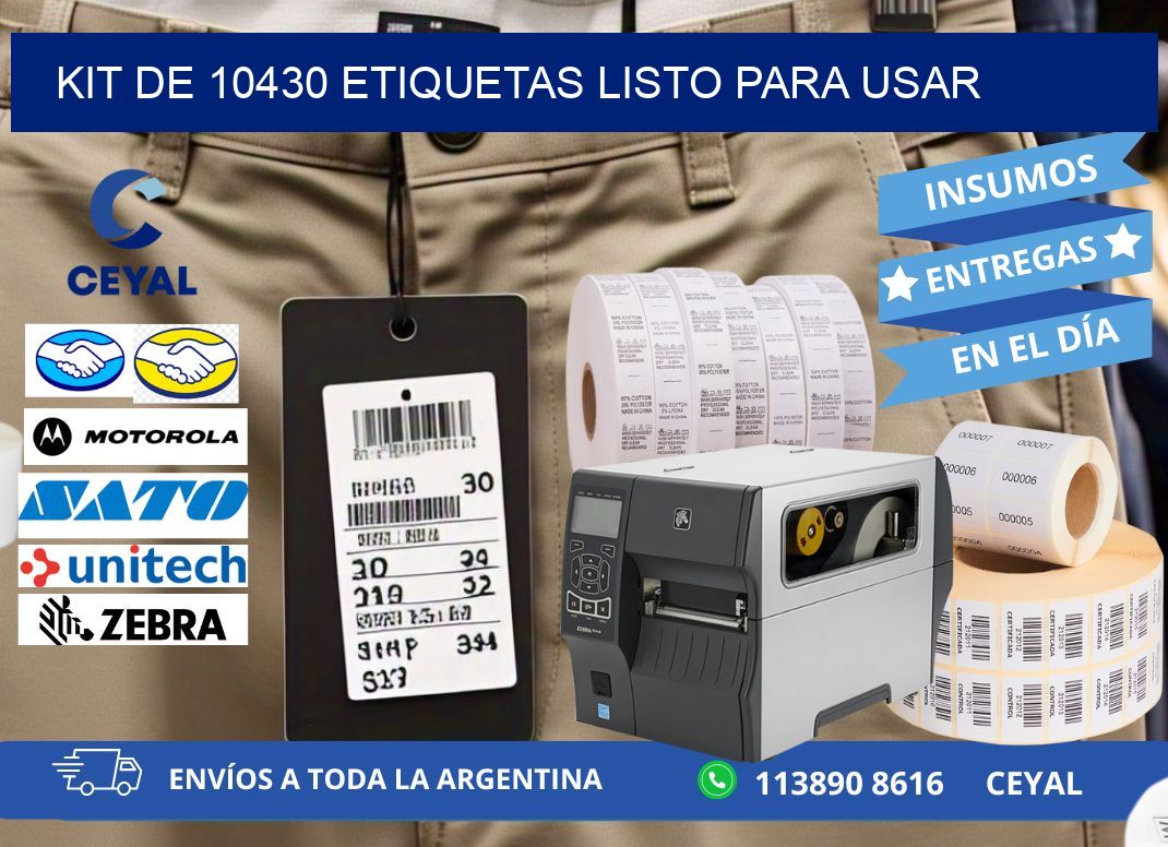Kit de 10430 etiquetas listo para usar