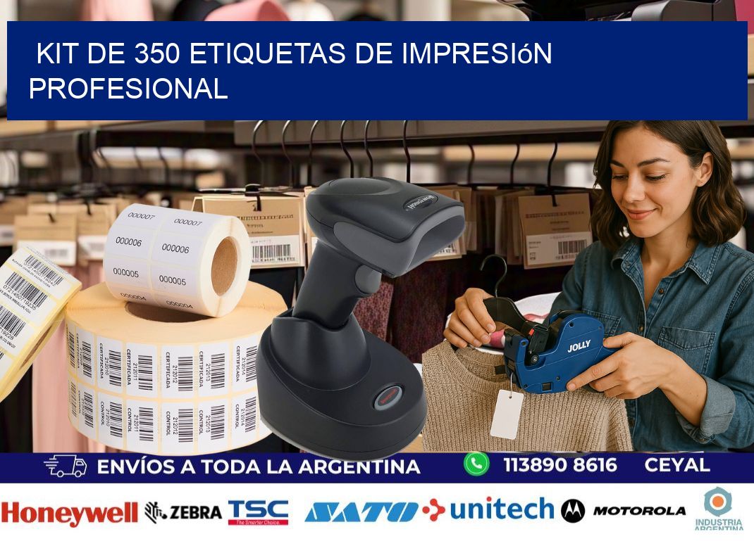 Kit de 350 etiquetas de impresión profesional