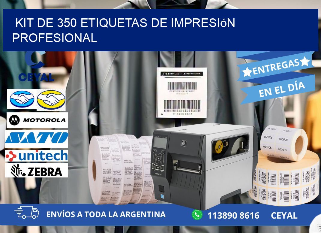 Kit de 350 etiquetas de impresión profesional