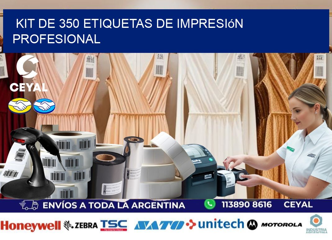 Kit de 350 etiquetas de impresión profesional