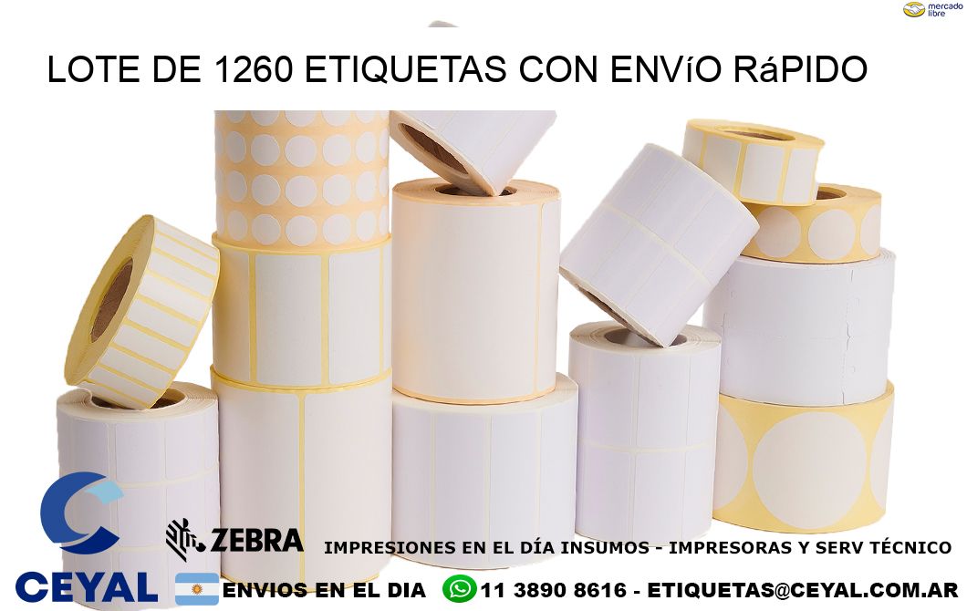 Lote de 1260 etiquetas con envío rápido