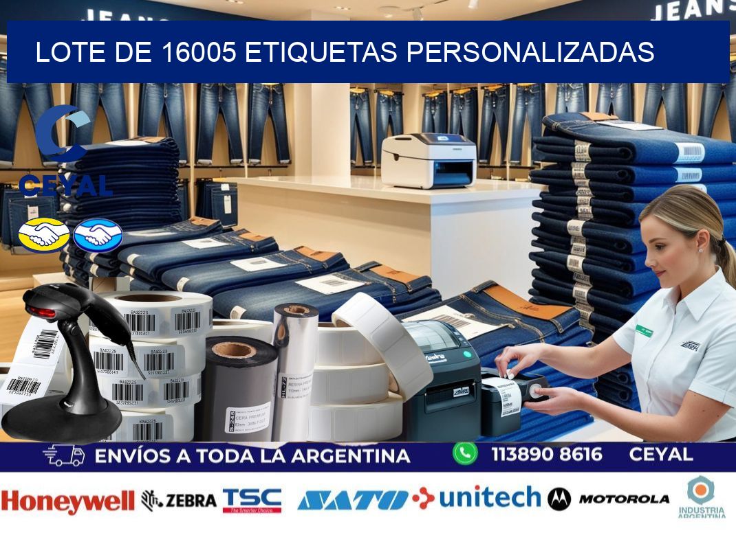Lote de 16005 etiquetas personalizadas