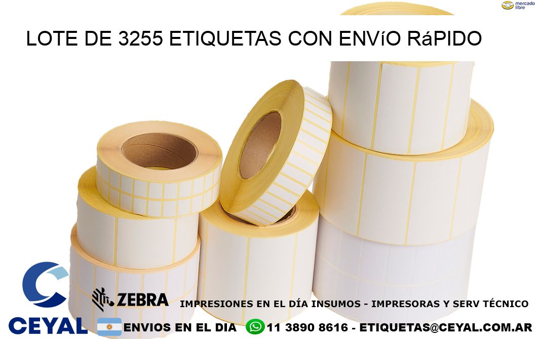 Lote de 3255 etiquetas con envío rápido