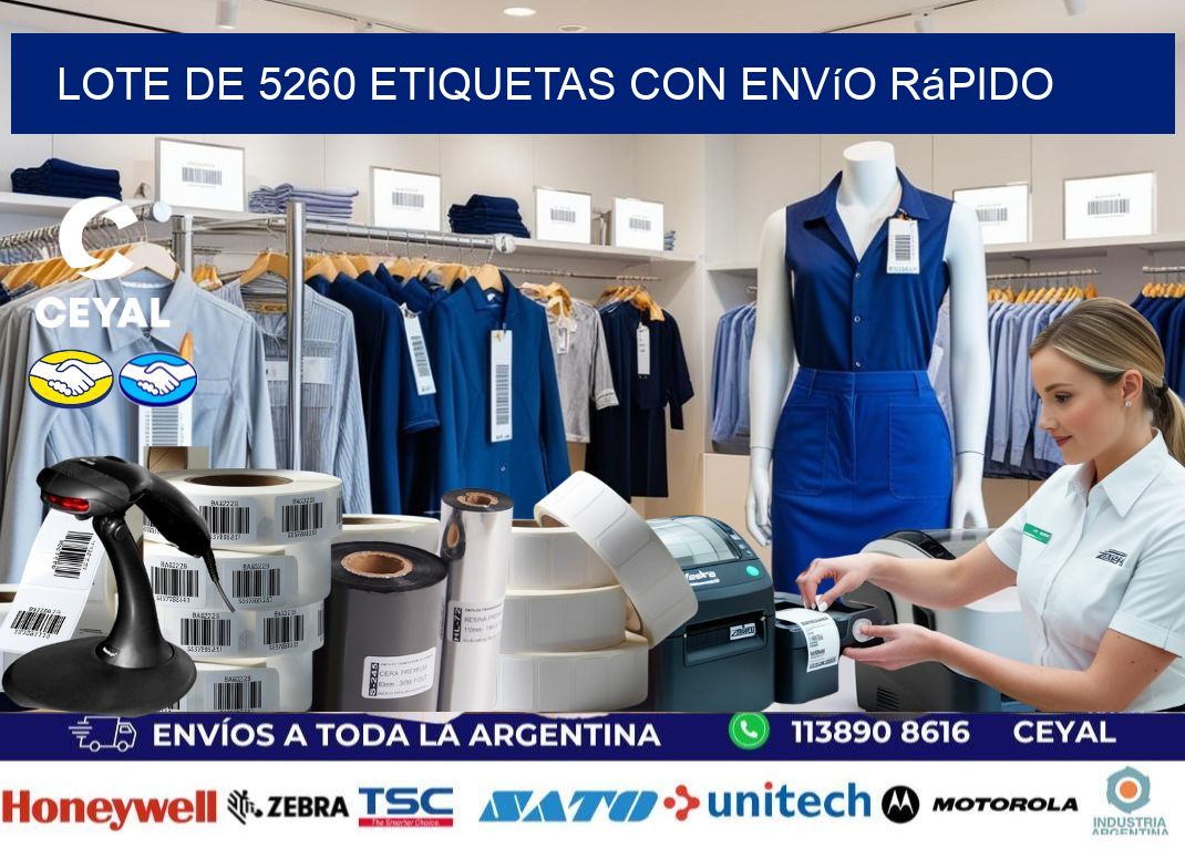 Lote de 5260 etiquetas con envío rápido