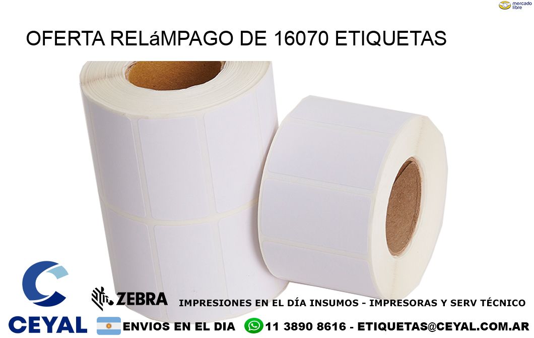 Oferta relámpago de 16070 etiquetas