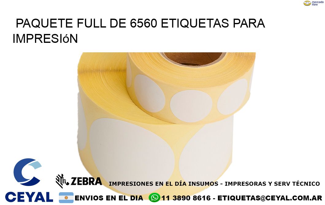 Paquete full de 6560 etiquetas para impresión