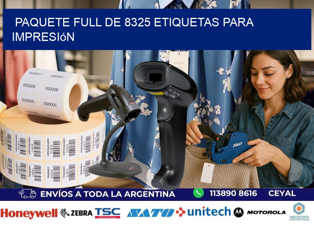 Paquete full de 8325 etiquetas para impresión