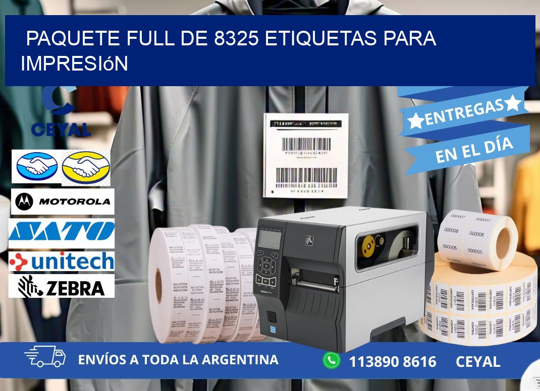 Paquete full de 8325 etiquetas para impresión