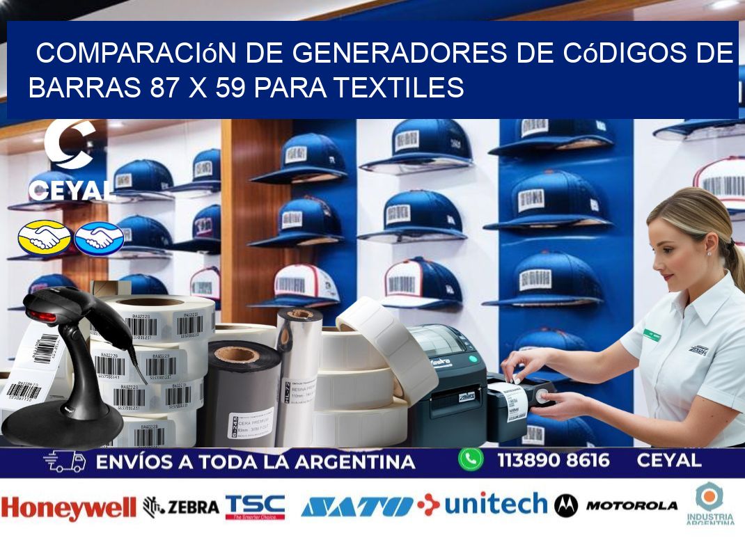 Comparación de Generadores de Códigos de Barras 87 x 59 para Textiles