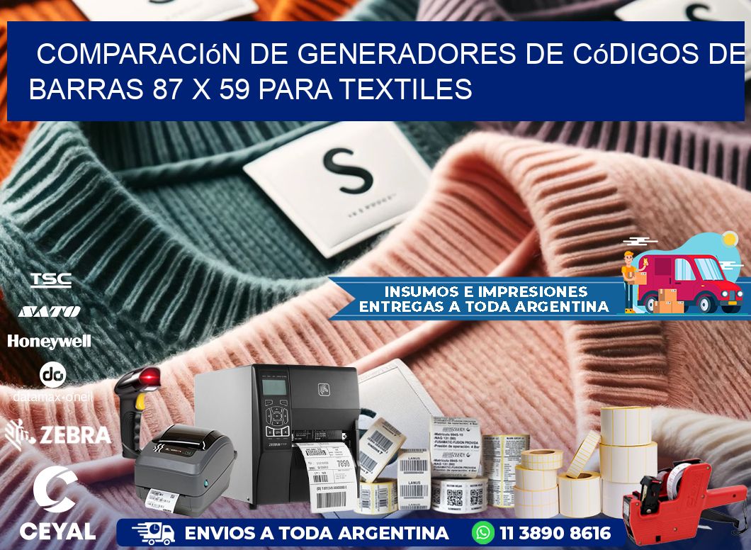Comparación de Generadores de Códigos de Barras 87 x 59 para Textiles