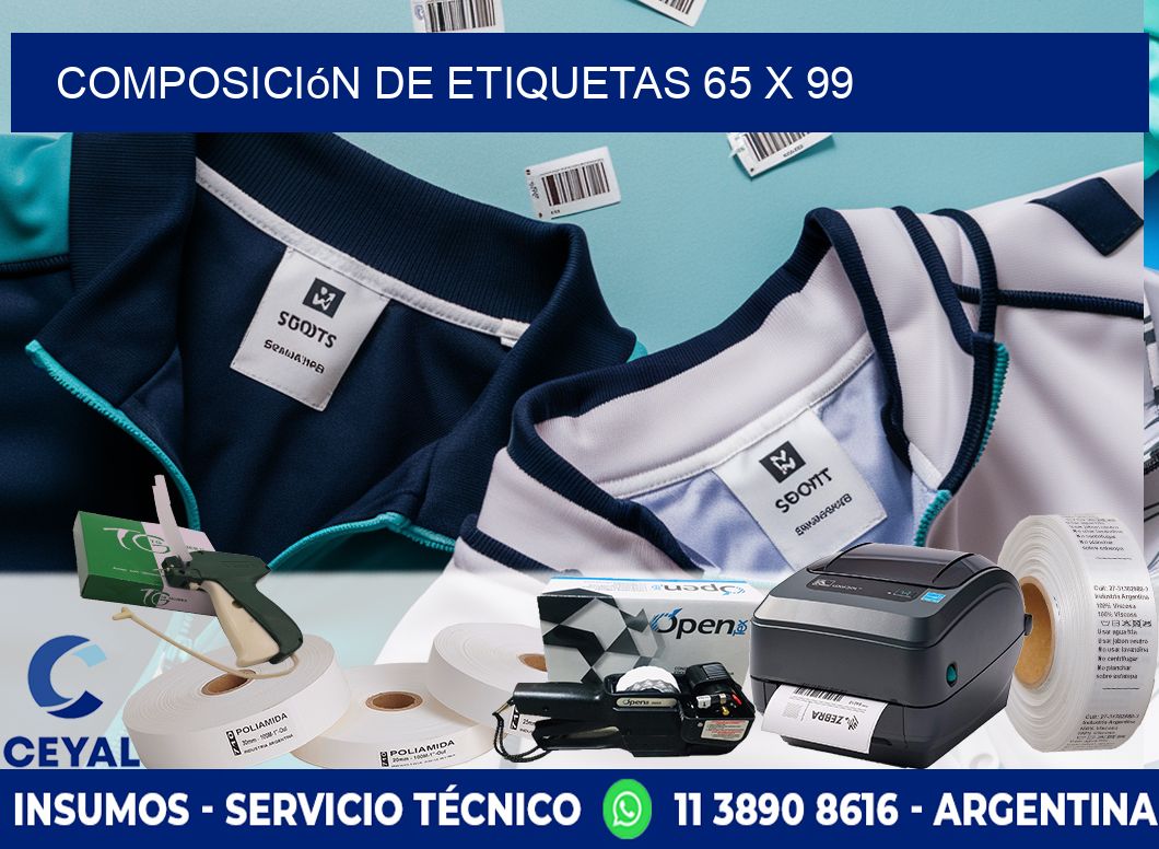 Composición de etiquetas 65 x 99