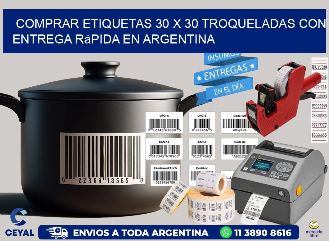 Comprar etiquetas 30 x 30 troqueladas con entrega rápida en Argentina
