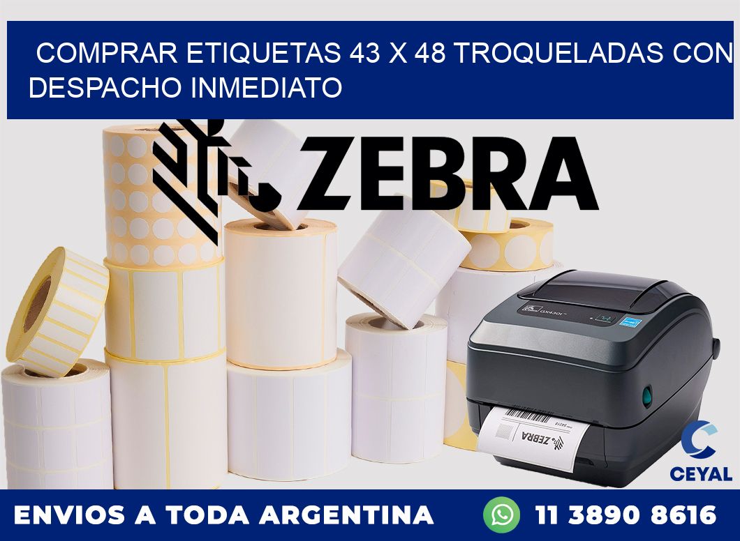 Comprar etiquetas 43 x 48 troqueladas con despacho inmediato