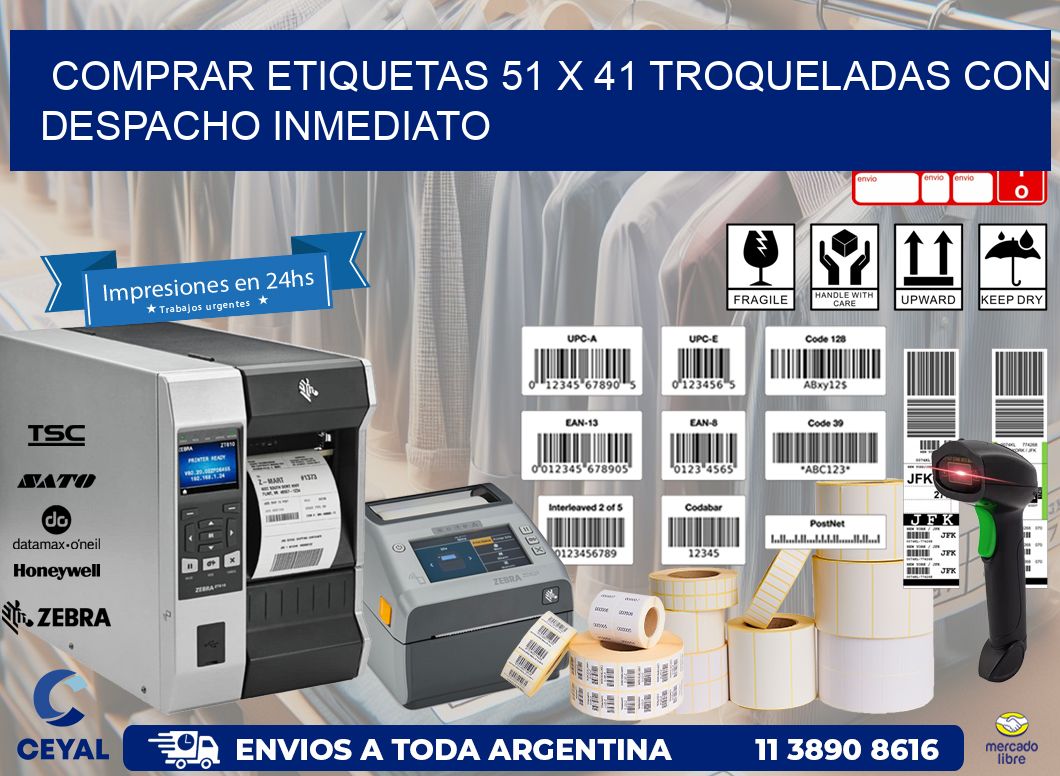 Comprar etiquetas 51 x 41 troqueladas con despacho inmediato