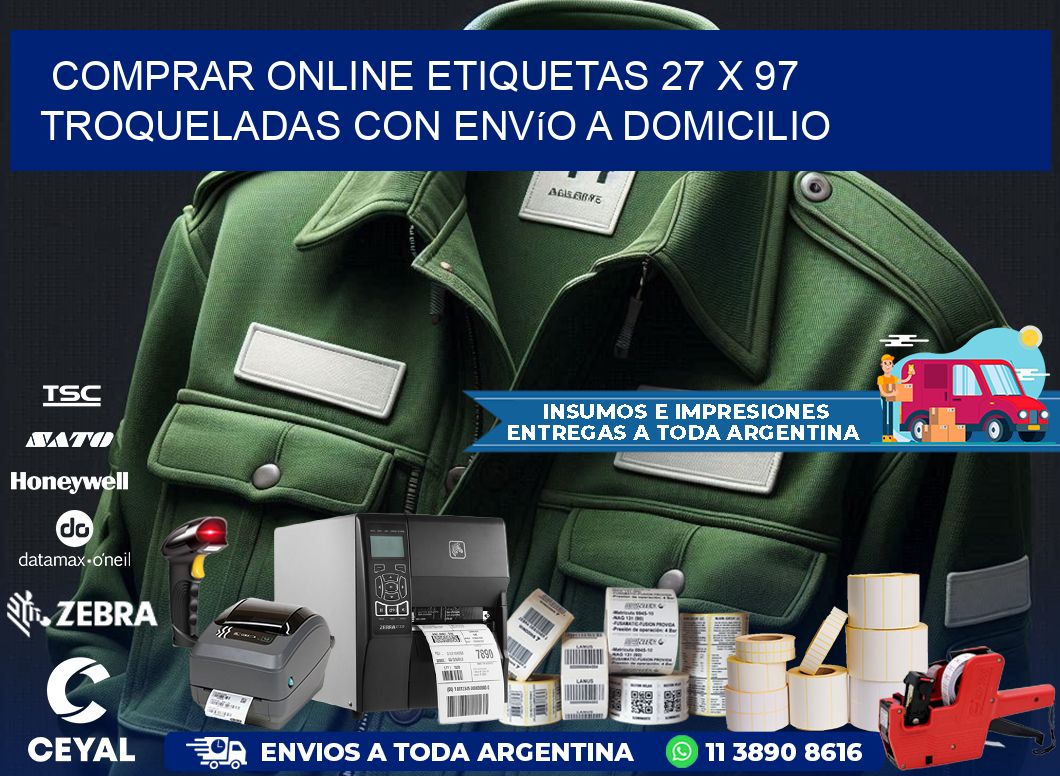 Comprar online etiquetas 27 x 97 troqueladas con envío a domicilio