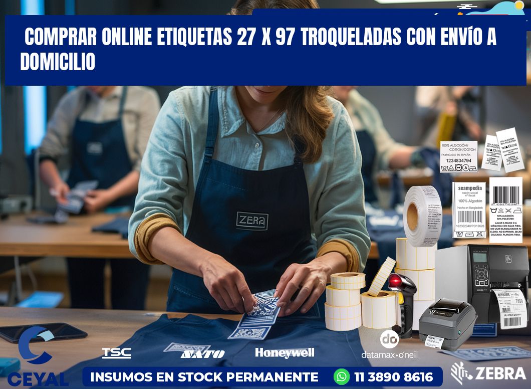 Comprar online etiquetas 27 x 97 troqueladas con envío a domicilio