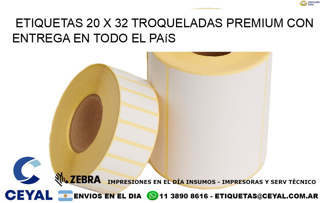 Etiquetas 20 x 32 troqueladas premium con entrega en todo el país