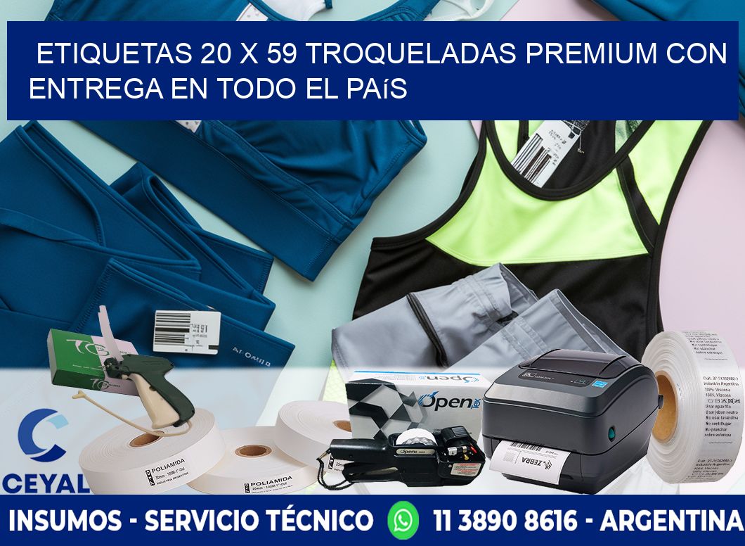 Etiquetas 20 x 59 troqueladas premium con entrega en todo el país