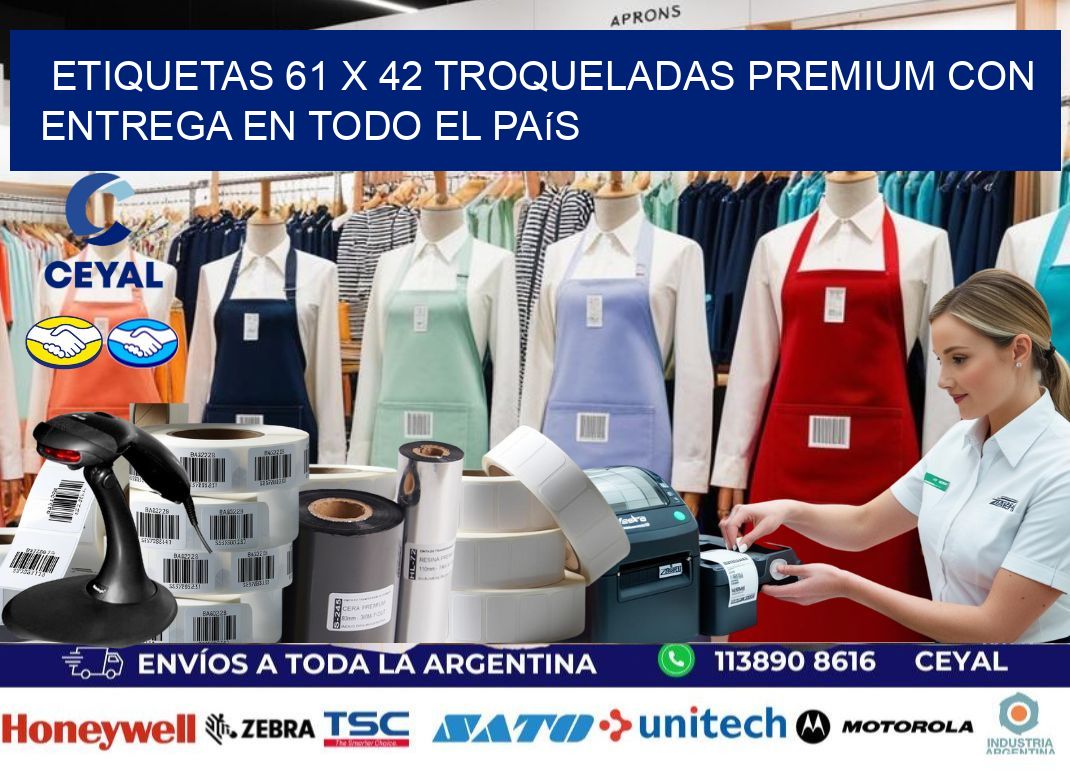 Etiquetas 61 x 42 troqueladas premium con entrega en todo el país