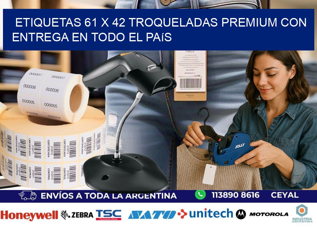 Etiquetas 61 x 42 troqueladas premium con entrega en todo el país