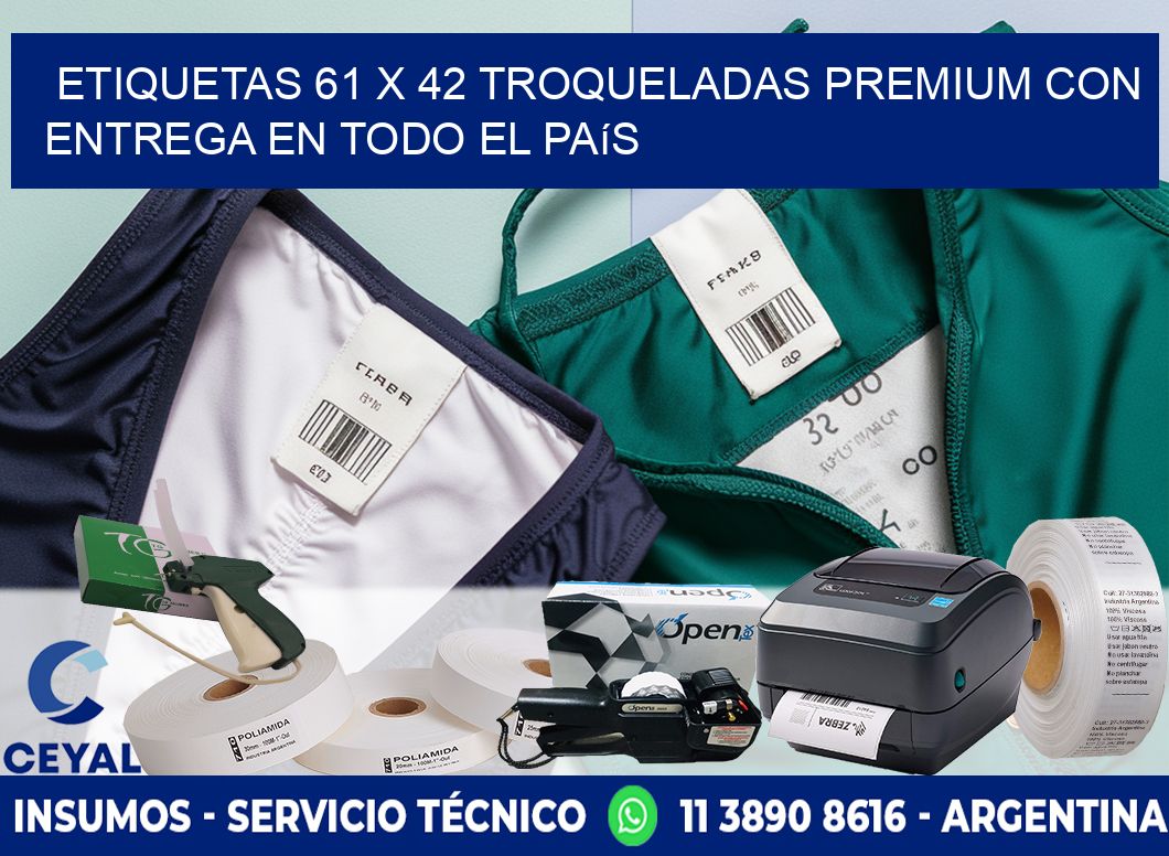 Etiquetas 61 x 42 troqueladas premium con entrega en todo el país