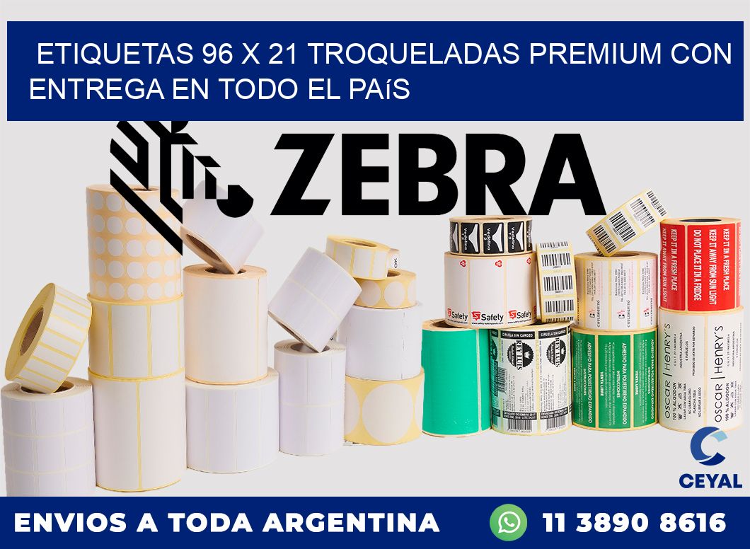 Etiquetas 96 x 21 troqueladas premium con entrega en todo el país