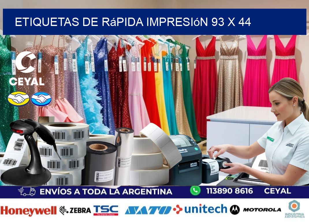 Etiquetas de rápida impresión 93 x 44