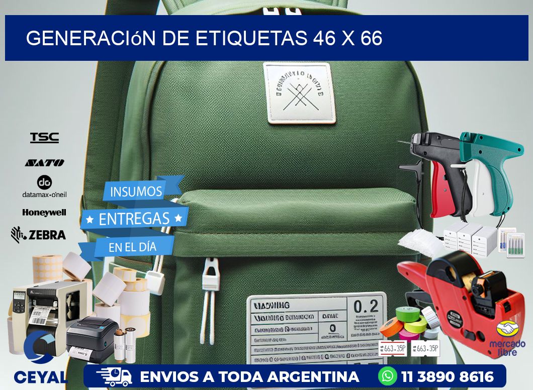 Generación de etiquetas 46 x 66
