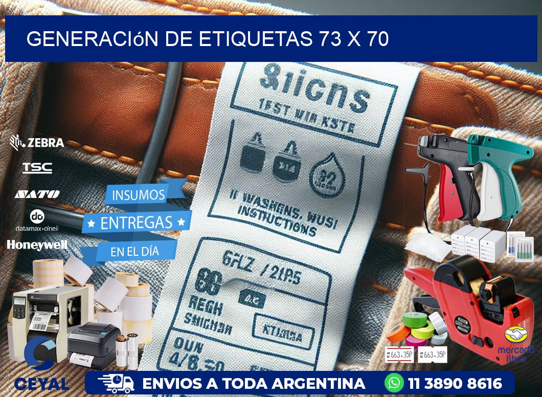 Generación de etiquetas 73 x 70