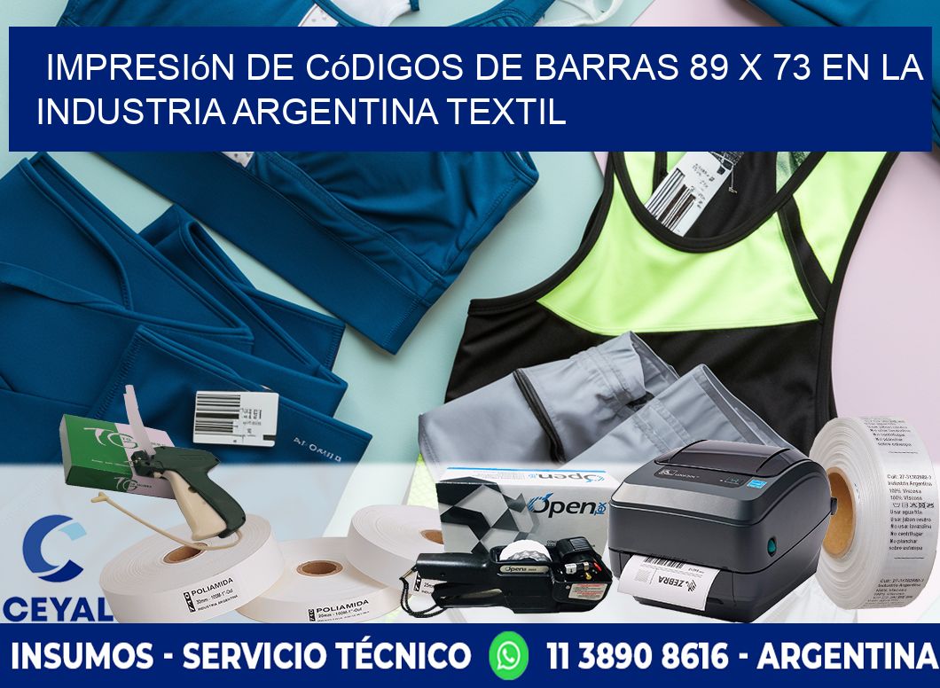 Impresión de Códigos de Barras 89 x 73 en la Industria argentina textil