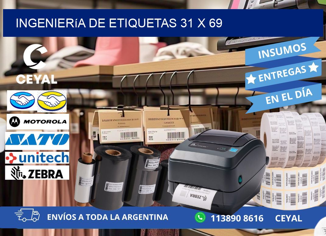 Ingeniería de etiquetas 31 x 69
