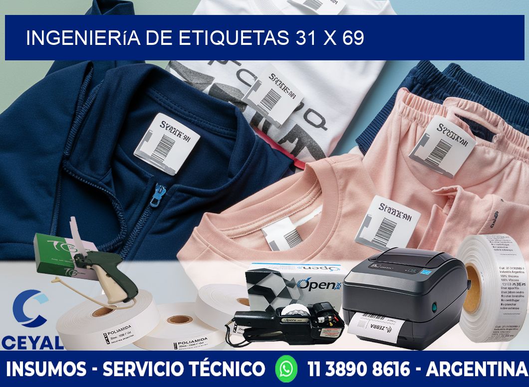Ingeniería de etiquetas 31 x 69