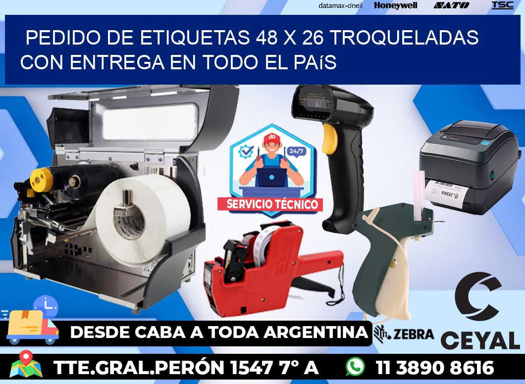 Pedido de etiquetas 48 x 26 troqueladas con entrega en todo el país