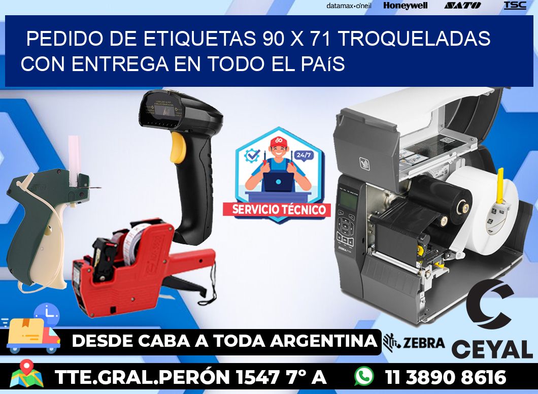 Pedido de etiquetas 90 x 71 troqueladas con entrega en todo el país