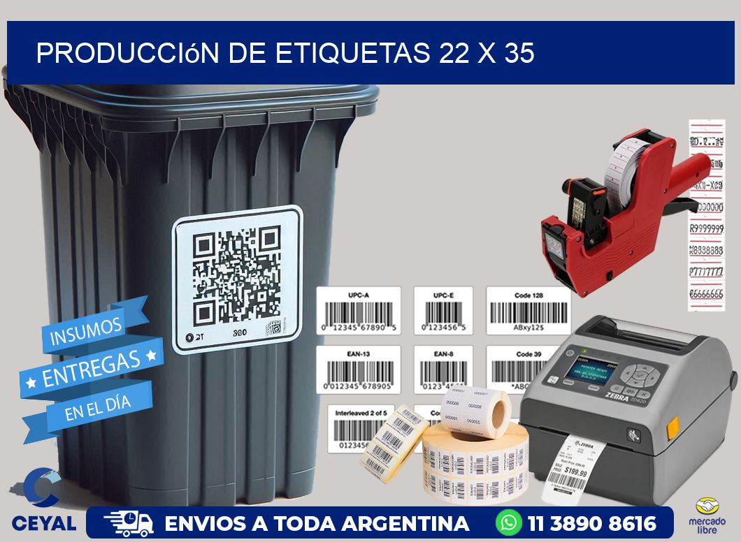 Producción de etiquetas 22 x 35